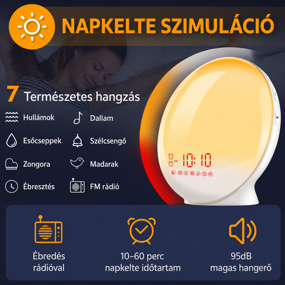 Sunrise napfelkelte ébresztő hálószobában – Lumerio